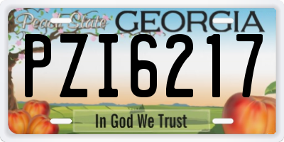 GA license plate PZI6217