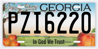 GA license plate PZI6220