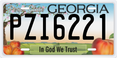 GA license plate PZI6221
