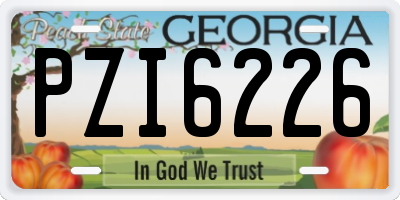 GA license plate PZI6226