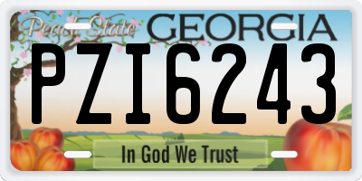 GA license plate PZI6243