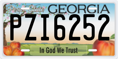 GA license plate PZI6252