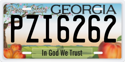 GA license plate PZI6262