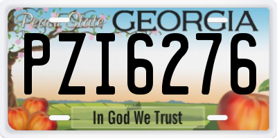 GA license plate PZI6276