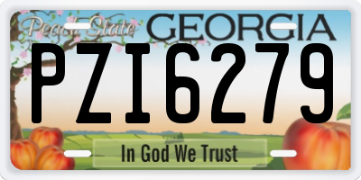 GA license plate PZI6279