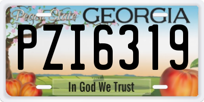 GA license plate PZI6319