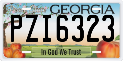 GA license plate PZI6323