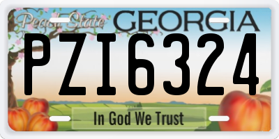 GA license plate PZI6324