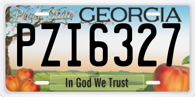 GA license plate PZI6327