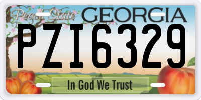 GA license plate PZI6329