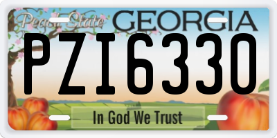 GA license plate PZI6330