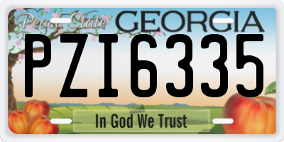 GA license plate PZI6335