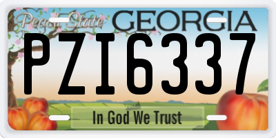 GA license plate PZI6337
