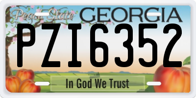 GA license plate PZI6352