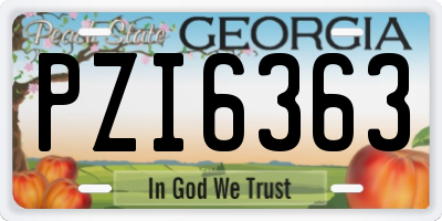 GA license plate PZI6363
