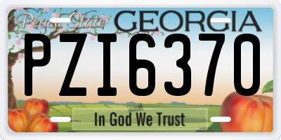 GA license plate PZI6370