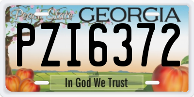 GA license plate PZI6372