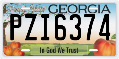 GA license plate PZI6374