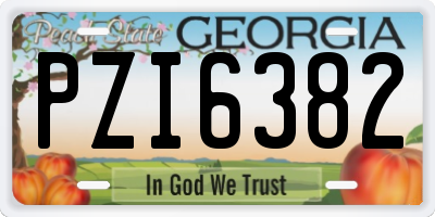 GA license plate PZI6382