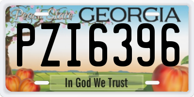 GA license plate PZI6396