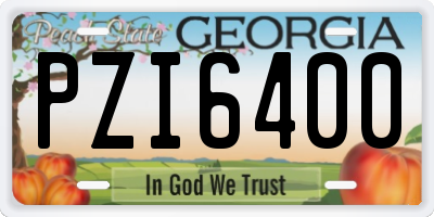 GA license plate PZI6400