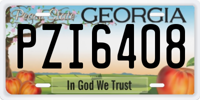GA license plate PZI6408