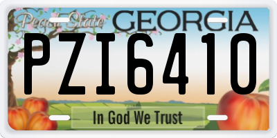 GA license plate PZI6410