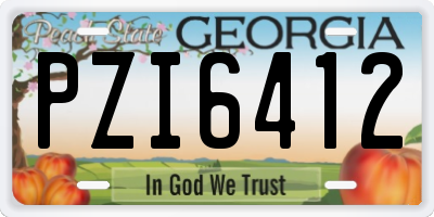 GA license plate PZI6412