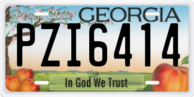 GA license plate PZI6414