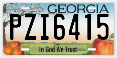 GA license plate PZI6415