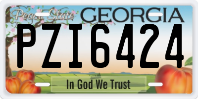 GA license plate PZI6424
