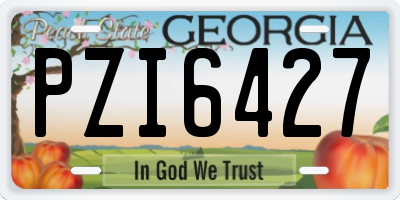 GA license plate PZI6427