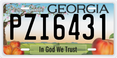 GA license plate PZI6431
