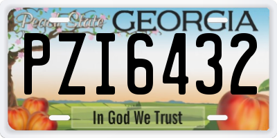 GA license plate PZI6432