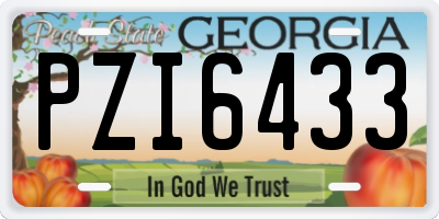 GA license plate PZI6433