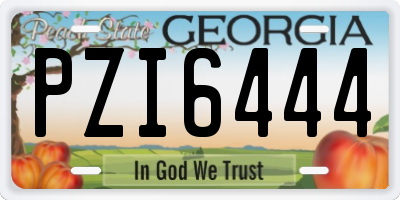 GA license plate PZI6444