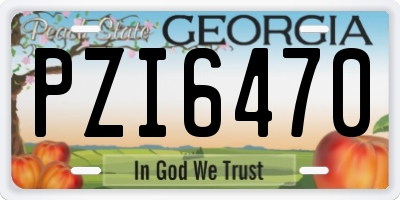 GA license plate PZI6470