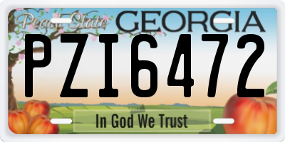 GA license plate PZI6472