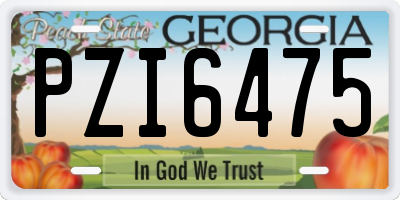GA license plate PZI6475