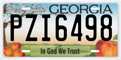 GA license plate PZI6498