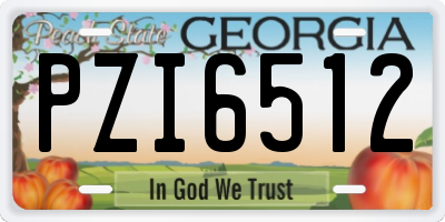 GA license plate PZI6512