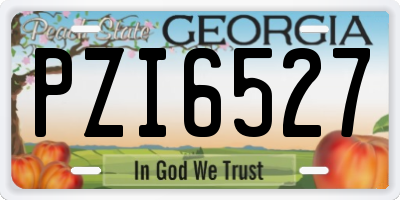 GA license plate PZI6527