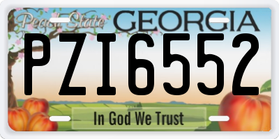 GA license plate PZI6552