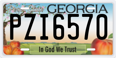 GA license plate PZI6570