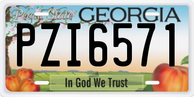 GA license plate PZI6571