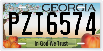 GA license plate PZI6574