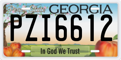 GA license plate PZI6612