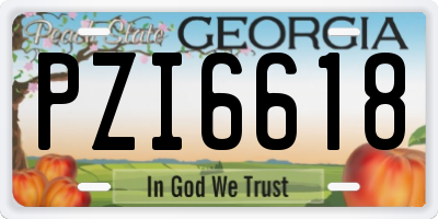 GA license plate PZI6618