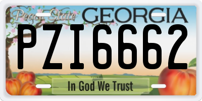 GA license plate PZI6662