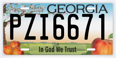GA license plate PZI6671